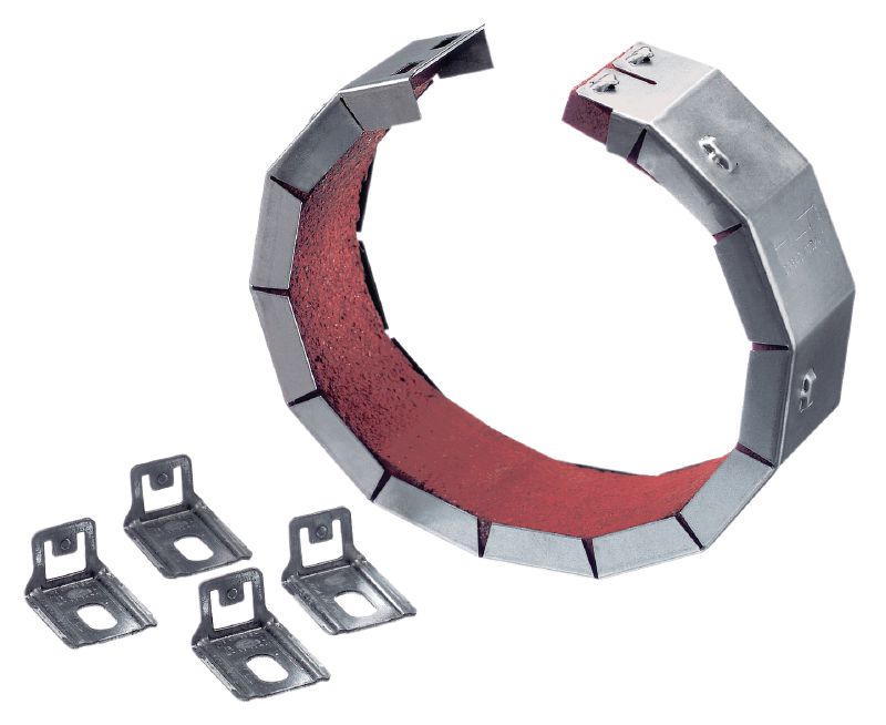 CFS-C P Premium-Brandschutzmanschette ETA-konforme Premium-Brandschutzmanschette zur Nachbelegung zur Herstellung von Brand- und Rauchschutzabschlüssen um bestehende Rohre zwischen 50 und 250 mm