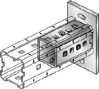 Verzinkte Grundplatte DIN 9021 M16 Feuerverzinkte Grundplatte zur Befestigung von MI-90 Montageträgern mit zwei Dübeln auf Beton