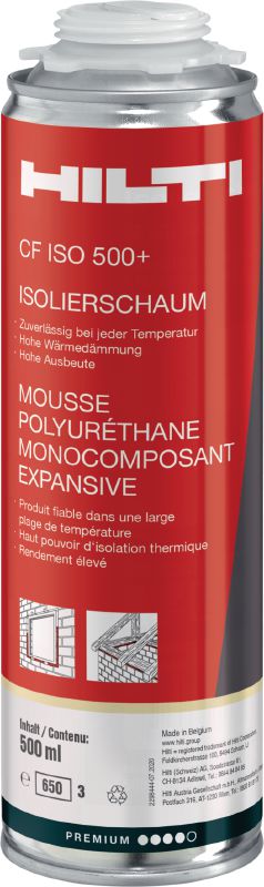 Isolierschaum mit hoher Ergiebigkeit CF ISO 500+ Mehrzweck-Isolierschaum mit hoher Ergiebigkeit zur Steigerung der Produktivität in einem großen Temperaturbereich