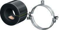 MIP-M Kälterohrschelle (mittelstark isoliert) Galvanisch verzinkte Kälterohrschelle mit einer Dämmstoffstärke von 20–25 mm