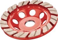 Folie 1 von 2 (selected): Diamant-Topfscheibe SPX Turbo A Diamant-Topfscheibe der Ultimate-Leistungsklasse für hocheffizientes und kratzfreies Schleifen von Beton, Estrich und Naturstein