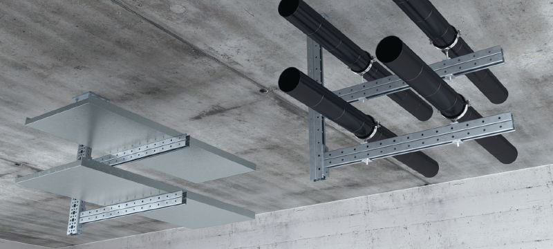 MT-80 OC Montageträger Montageschiene für mittelschwere Anwendungen zur Verwendung mit MT-TFB Komponenten im Aussenbereich Anwendungen 1