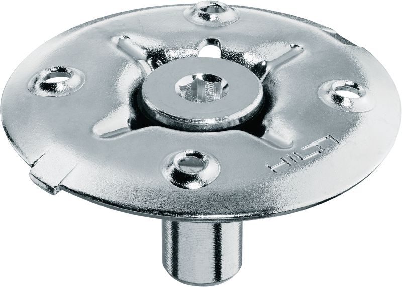 Bild 1 von 3: Gitterrost-Befestigungsscheibe X-FCM-F (Duplex-beschichtet) Duplex-beschichteter Gitterrost-Befestigungsteller zur Befestigung von Bodenrosten mit Gewindebolzen in leicht korrosiven Umgebungen