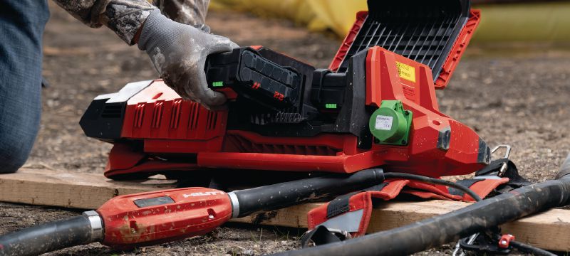 NCV Innenrüttler Innenrüttler zur Verwendung mit Hilti NCV 10-22 Akku-Betonrüttlern mit Rückentragevorrichtung (Nuron Akkuplattform) Anwendungen 1