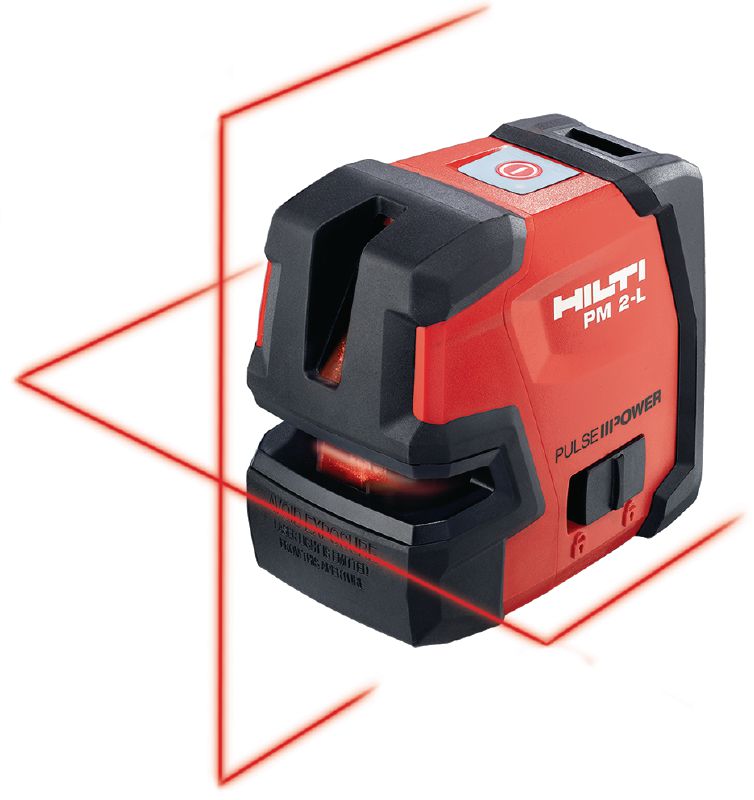 Linienlaser PM 2-L für Nivellieraufgaben Linienlaser mit 2 roten Linien zum Loten, Nivellieren, Fluchten und Abstecken rechter Winkel