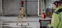 Gehen Sie zu Folie 2 von 4: PM 2-PG / POA 70 Absteck-Punktlaser Selbstnivellierender Absteck-Punktlaser für einfachere und genauere Bemessungen mit Ihrer Totalstation Anwendungen 1