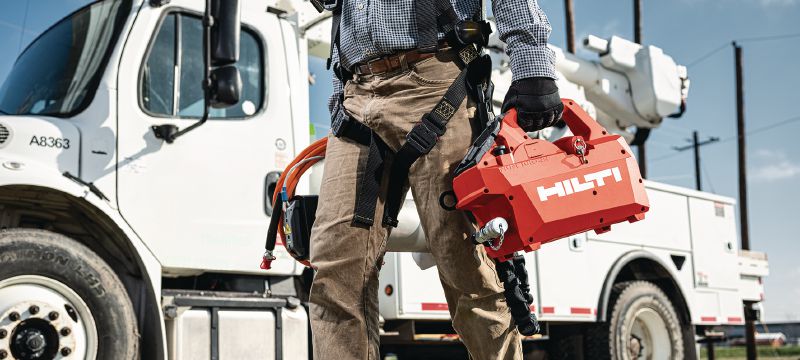 Bild 5 von 7: NUN 10K-22 Akku-Hydraulikpumpe Akku-Hydraulikpumpe mit einem Druck von 10.000 PSI (700 bar) zum Schneiden/Crimpen im Schwerlastbereich sowie zum Schneiden von Erdkabeln und armierten Kabeln (Nuron Akku) – inklusive Fernbedienung Anwendungen 1
