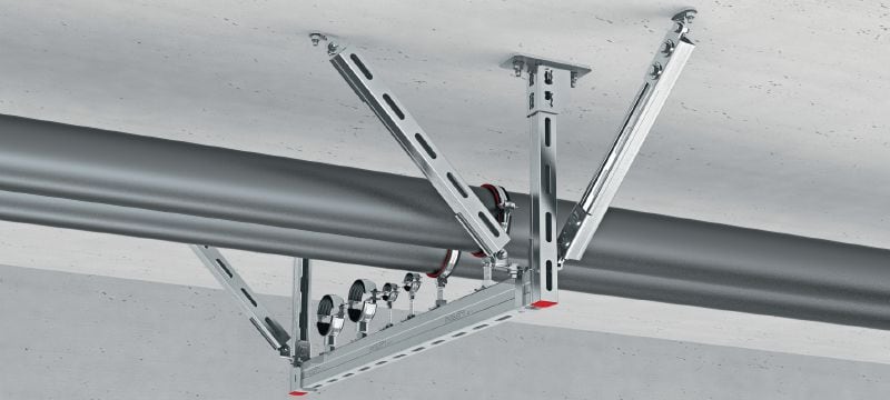 MQS-ACD Schienenverbinder Galvanisch verzinkter vormontierter Schienenverbinder mit hoher Montageflexibilität und Belastbarkeit für eine Reihe von seismischen Anwendungen Anwendungen 1