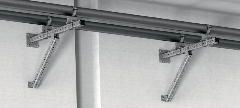 MIC-CU-MAH Feuerverzinkter Verbinder zur direkten Befestigung von Montageträgern auf Beton in Winkeln von 0 bis 180 Grad Anwendungen 1