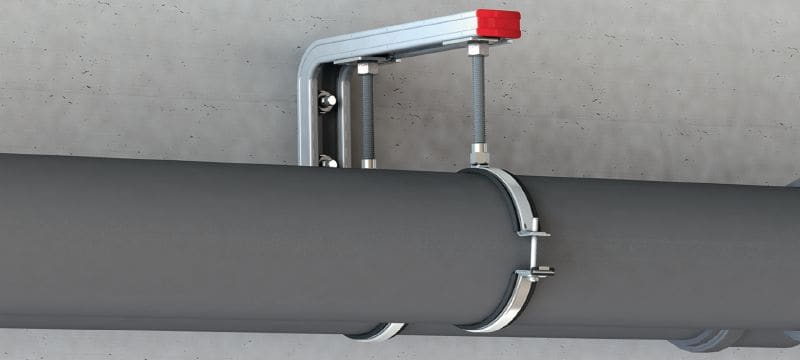 Bild 8 von 10: MP-L-I mit Schnellverschluss für leichte Anwendungen Galvanisch verzinkte Rohrschelle, schallgedämmt, mit Schnellverschluss für leichte Anwendungen Anwendungen 1