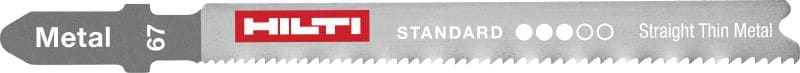 Bild 1 von 1: Stichsägeblätter für dünnes Metall Stichsägeblätter zum Schneiden von Blechen und Profilen von 1 bis 3 mm (1/16 bis 1/8)