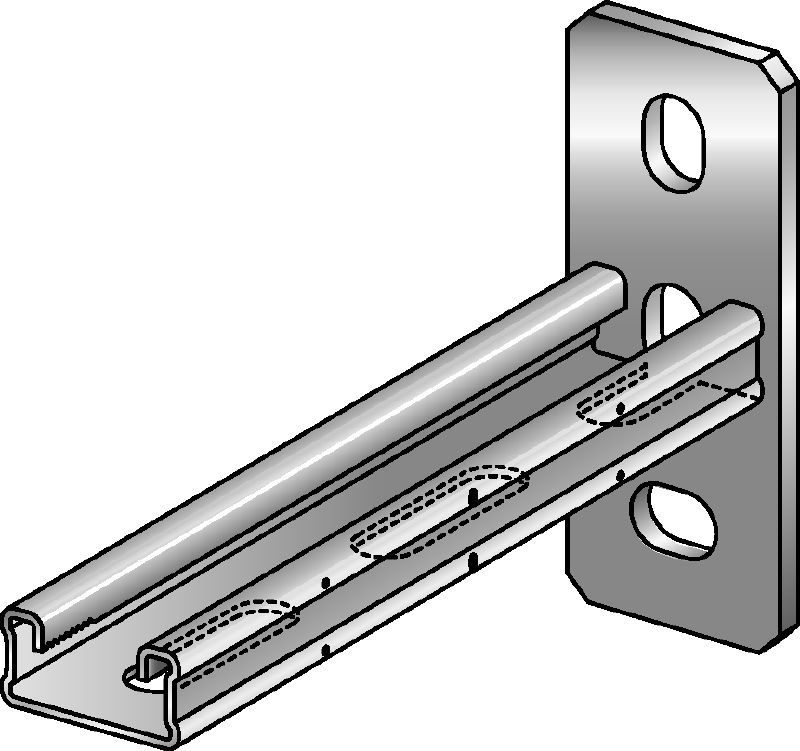 MQK-21-R Konsole C-Schienenkonsole aus Edelstahl (A4) für mittelschwere Anwendungen