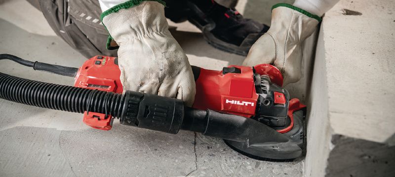 Bild 6 von 7: Winkelschleifer AG 125-20SE Bürstenloser Winkelschleifer 2.000 W mit stufenloser Drehzahlregelung und seitlichem Schalter zum Schneiden und Schleifen in Metall, Beton und Mauerwerk mit Scheiben bis 125 mm Anwendungen 1